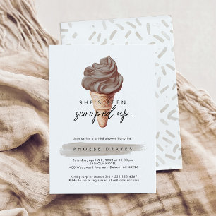 She's Been Scooped Up Chocolate Bridal Shower Invitation