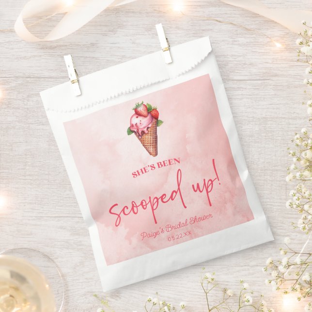 She's Been Scooped Up! Ice Cream Bridal Shower  Favour Bags (Clipped)