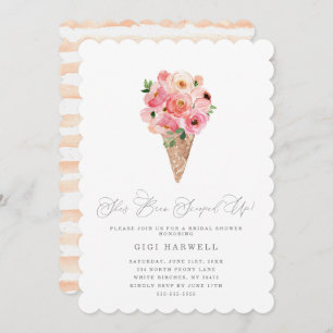 She's Been Scooped Up Ice Cream Bridal Shower Invitation