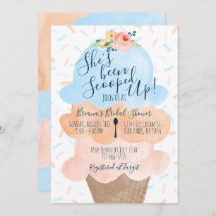 She's Been Scooped Up Ice Cream Bridal Shower Invitation