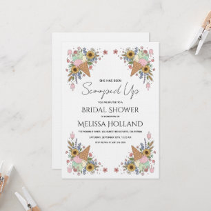 She's Been Scooped Up Ice Cream Bridal Shower Invitation