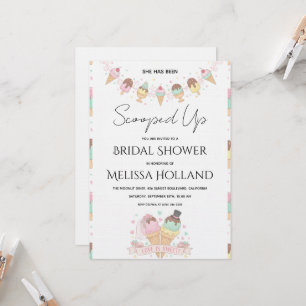 She's Been Scooped Up Ice Cream Bridal Shower Invitation