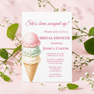 She's been scooped up Ice Cream Bridal Shower  Invitation