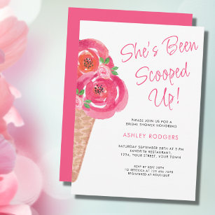 She's Been Scooped Up Ice Cream Bridal Shower Invitation