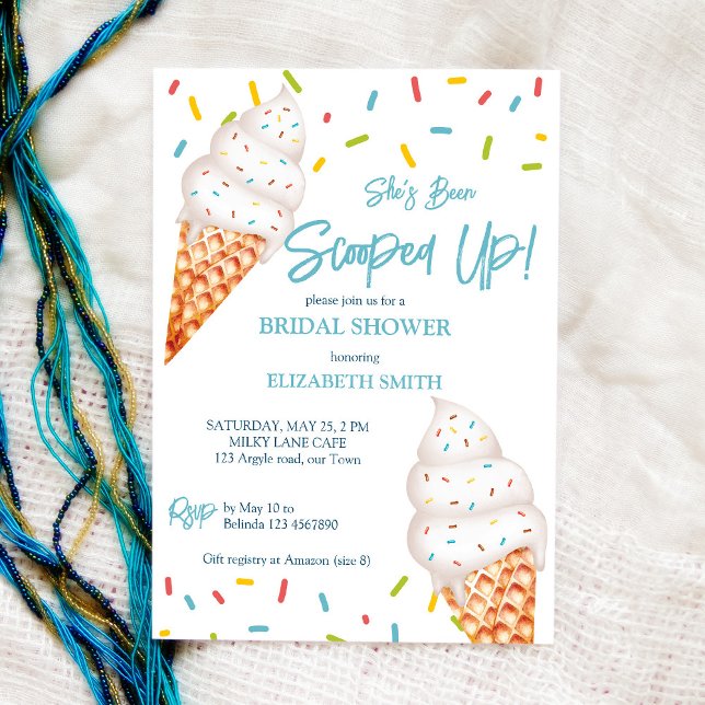 She's been scooped up ice cream bridal shower invitation (Creator Uploaded)