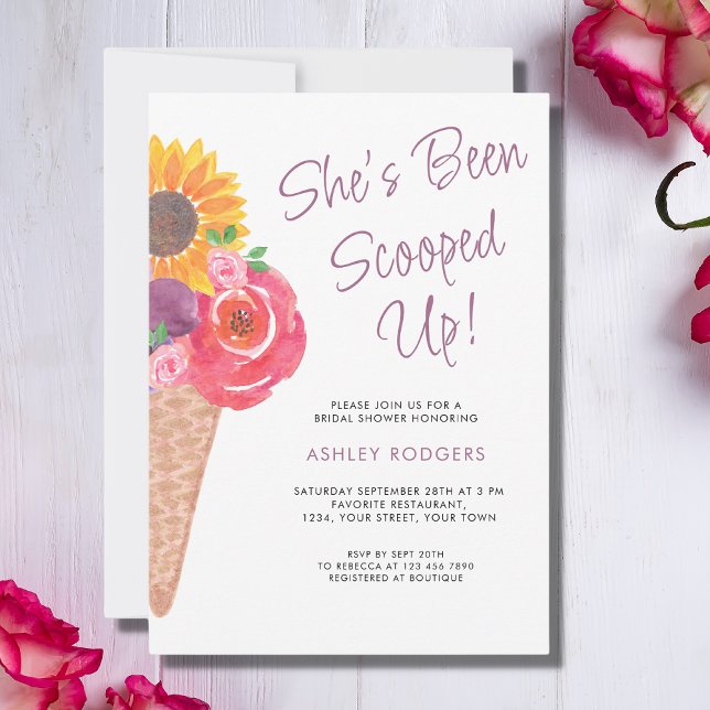 She's Been Scooped Up Ice Cream Bridal Shower Invitation (Creator Uploaded)