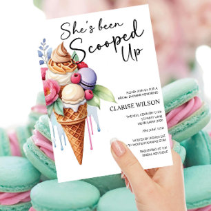She's Been Scooped Up Ice Cream Bridal Shower Invitation