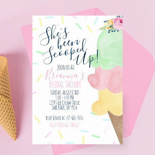She's Been Scooped Up Ice Cream Bridal Shower Invitation