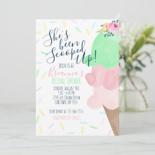 She's Been Scooped Up Ice Cream Bridal Shower Invitation