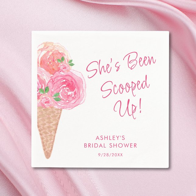She's Been Scooped Up Ice Cream Bridal Shower  Napkin (Creator Uploaded)
