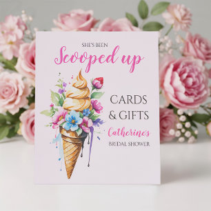 She's Been Scooped Up Ice Cream Bridal Shower  Pedestal Sign