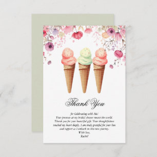 She's Been Scooped Up Ice Cream  Bridal Shower Thank You Card