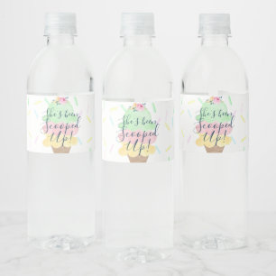 She's Been Scooped Up Ice Cream Bridal Shower Water Bottle Label