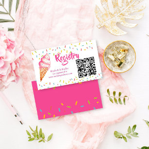 She's been scooped up ice cream qr gift registry enclosure card