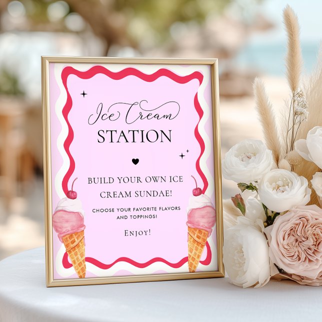 She's Been Scooped Up Ice Cream Station Party Sign (Creator Uploaded)