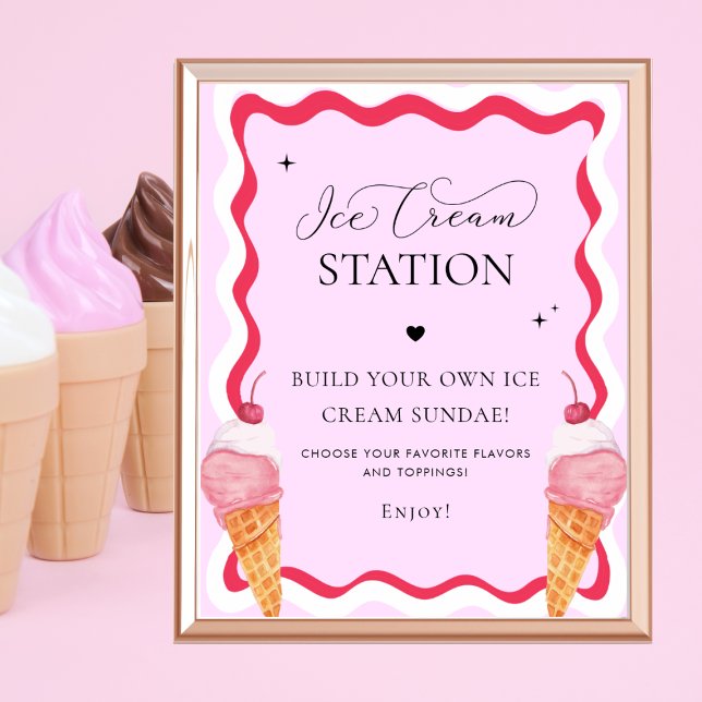 She's Been Scooped Up Ice Cream Station Party Sign (Creator Uploaded)