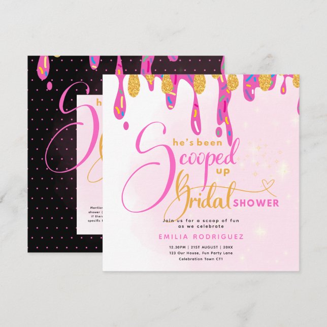 She's Been Scooped Up Icecream Bridal Shower Invitation (Front/Back)