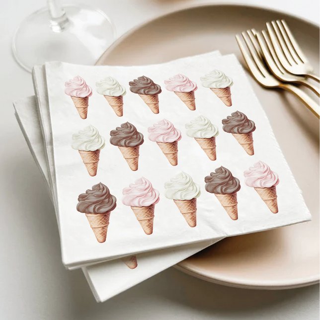 She's Been Scooped Up Neapolitan Bridal Shower Napkin (Creator Uploaded)