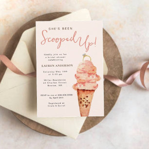 She's been scooped up Pink Bridal Shower Invitation