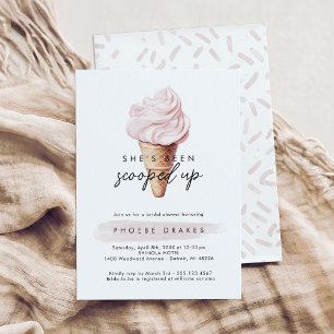 She's Been Scooped Up Strawberry Bridal Shower Invitation