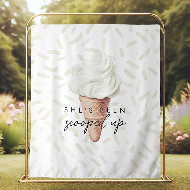 She's Been Scooped Up Vanilla Bridal Backdrop Tapestry (Creator Uploaded)