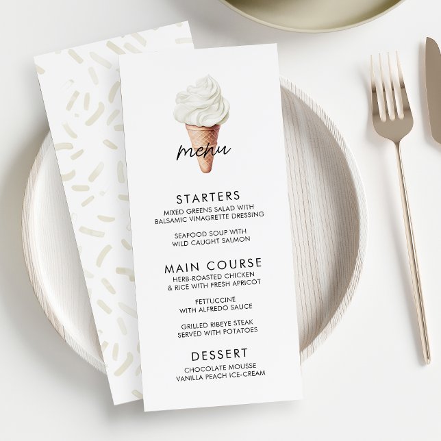 She's Been Scooped Up Vanilla Bridal Shower Menu (Creator Uploaded)