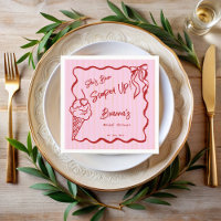 She's been scooped up wavy border sketch bridal