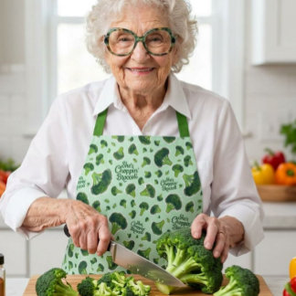 She's Choppin' Broccoli GenX Humour Song Novelty Apron