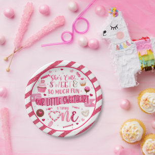 She's Cute She's Sweet & So Much Fun Sweetheart Paper Plate
