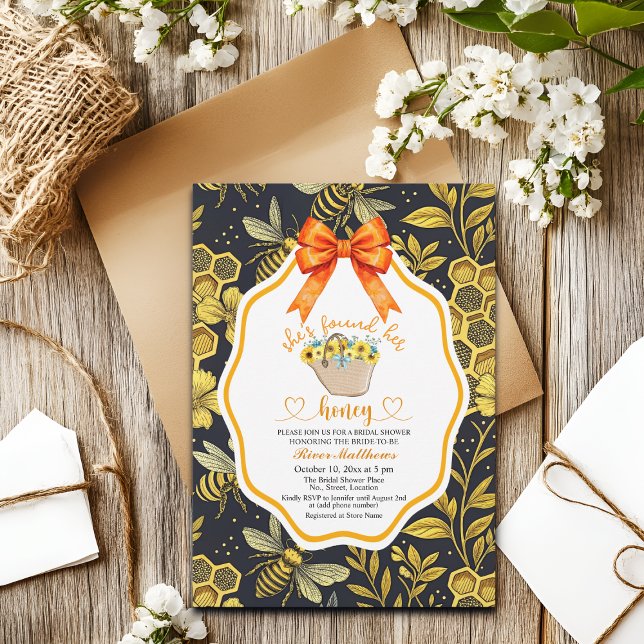 Shes Found Her Honey Bridal Shower Invitation (Creator Uploaded)