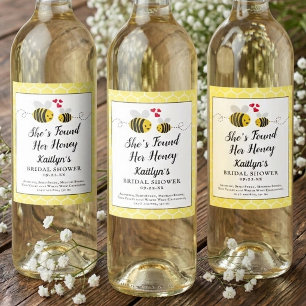 She's Found Her Honey Modern Bee Bridal Shower Wine Label