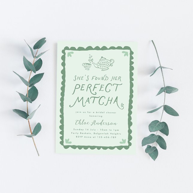 She's found her Perfect Matcha Bridal Shower  Invitation (Creator Uploaded)