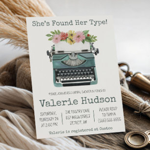 She's Found Her Type! Typewriter Bridal Shower Invitation