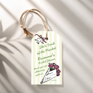 She's fresh of the market bridal shower favour gift tags