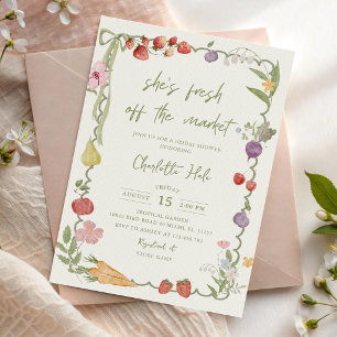 She's Fresh Off the Market Bridal Shower Invitation