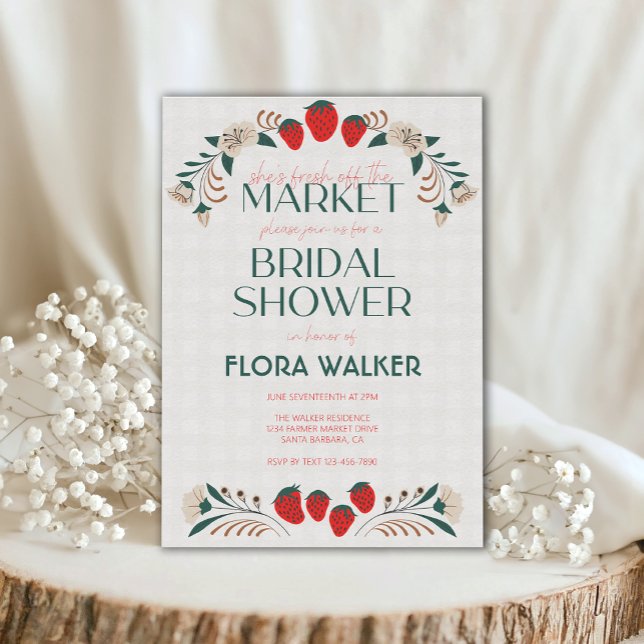 She's Fresh Off the Market Bridal Shower Invitation (Creator Uploaded)
