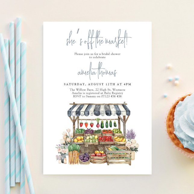 She's Fresh off the Market Bridal Shower Invitation (Creator Uploaded)