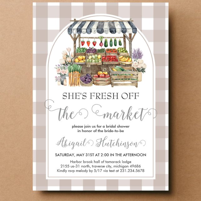 She's Fresh off the Market Bridal Shower Invitation (Creator Uploaded)