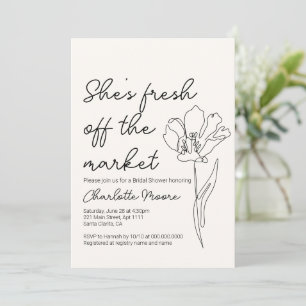 She's Fresh Off The Market Bridal Shower Invitation