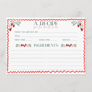 She's Fresh Off the Market Bridal Shower Recipe Enclosure Card