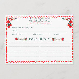 She's Fresh Off the Market Bridal Shower Recipe Enclosure Card