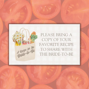 She's Fresh Off the Market Bridal Shower Recipe Enclosure Card