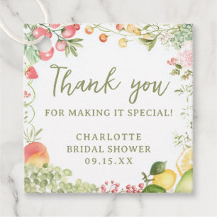 She's Fresh off the Market Bridal Shower Thank You Favour Tags