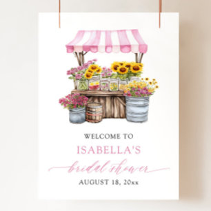 She's Fresh Off the Market Bridal Shower Welcome Poster