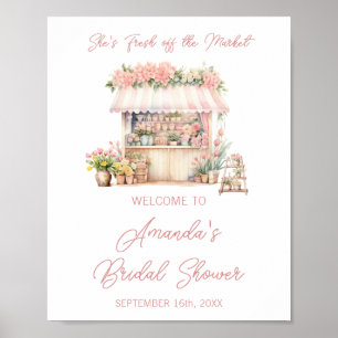 She's Fresh Off the Market Bridal Shower Welcome Poster