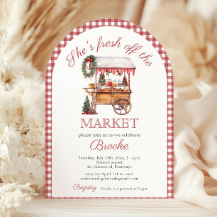 She's fresh off the market christmas Bridal Shower Invitation