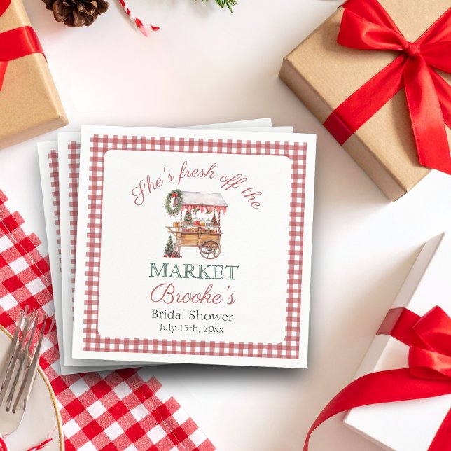 She's fresh off the market christmas Bridal Shower Napkin (Creator Uploaded)
