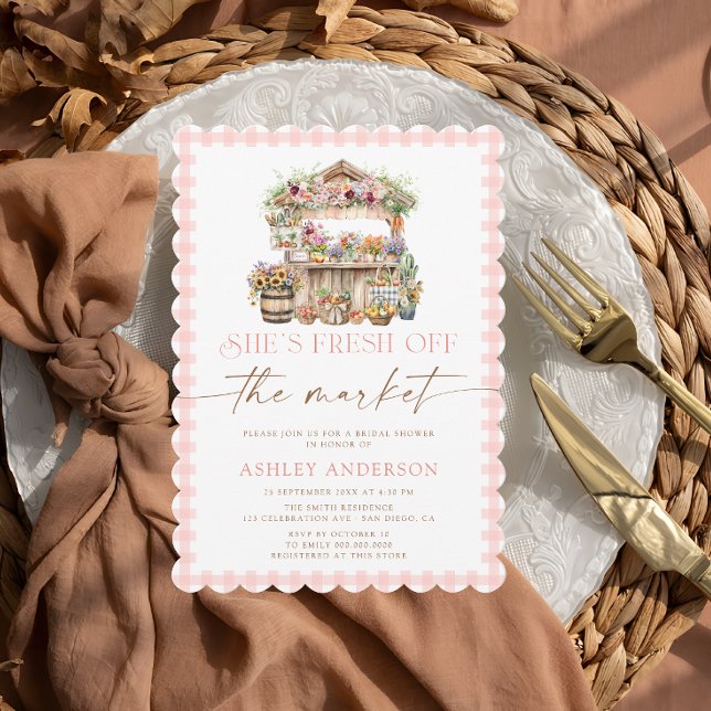 She's Fresh off the Market Fall Bridal Shower Invitation (Creator Uploaded)