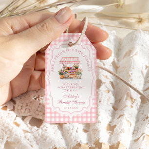 She's Fresh Off the Market Floral Bridal Shower Gift Tags