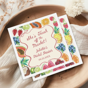 She's Fresh Off The Market Fruits Bridal Shower Napkin